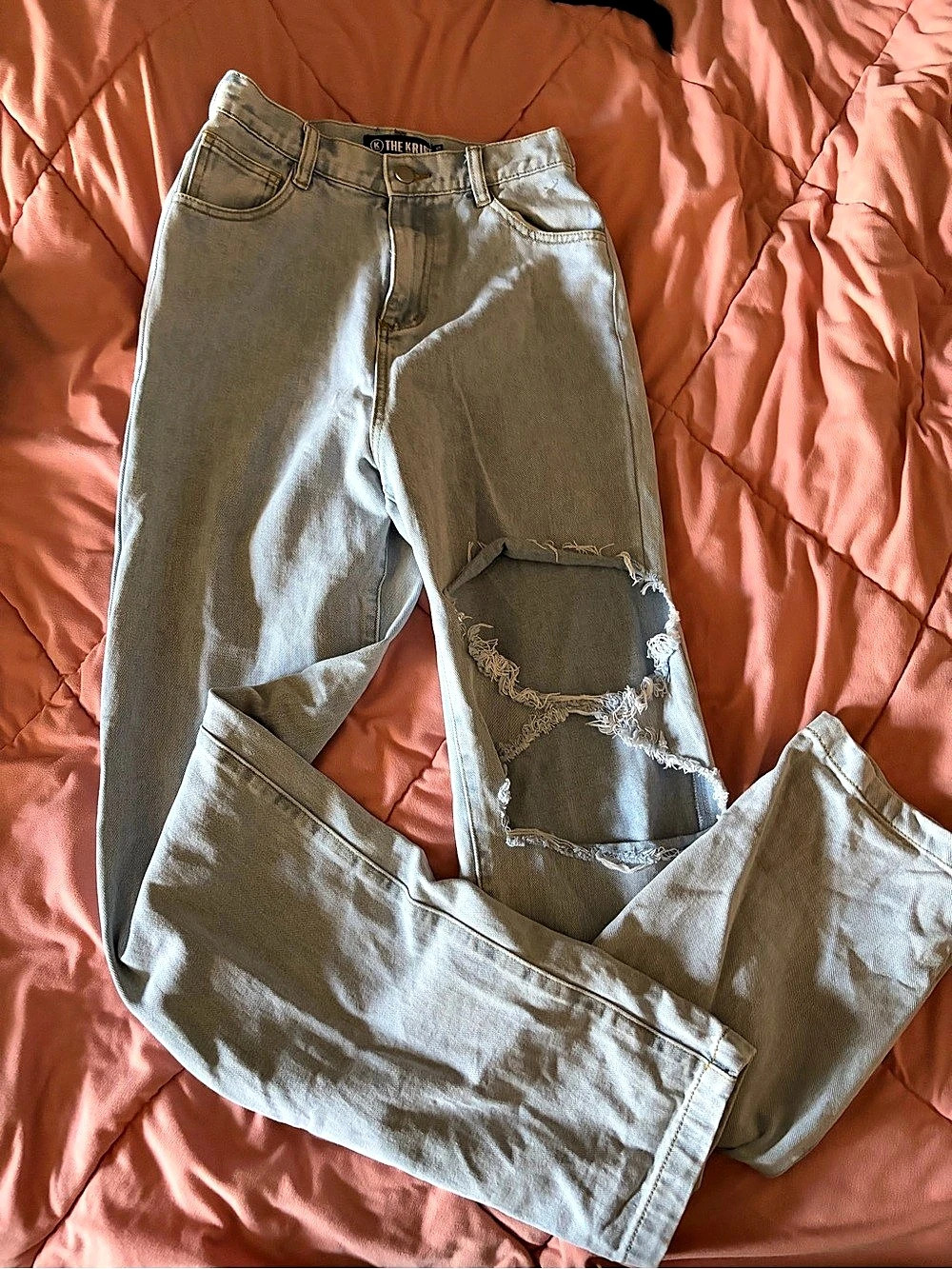 The Kript Distressed Boyfriend Jeans in Size SX